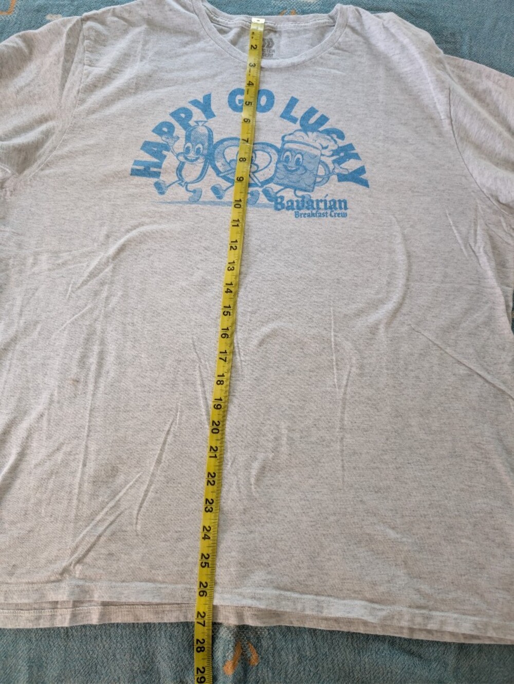 Happy Go Lucky Bavarian Breakfast Crew T-Shirt Mens L - Picture 7 of 7
